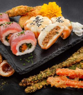 SUSHIdeluxe Limited | Sakura Fresh Spring: Chicken Bao, Tuna Zen, Crunchy Veggie Zen und Sweet Sesame Crunch Balls