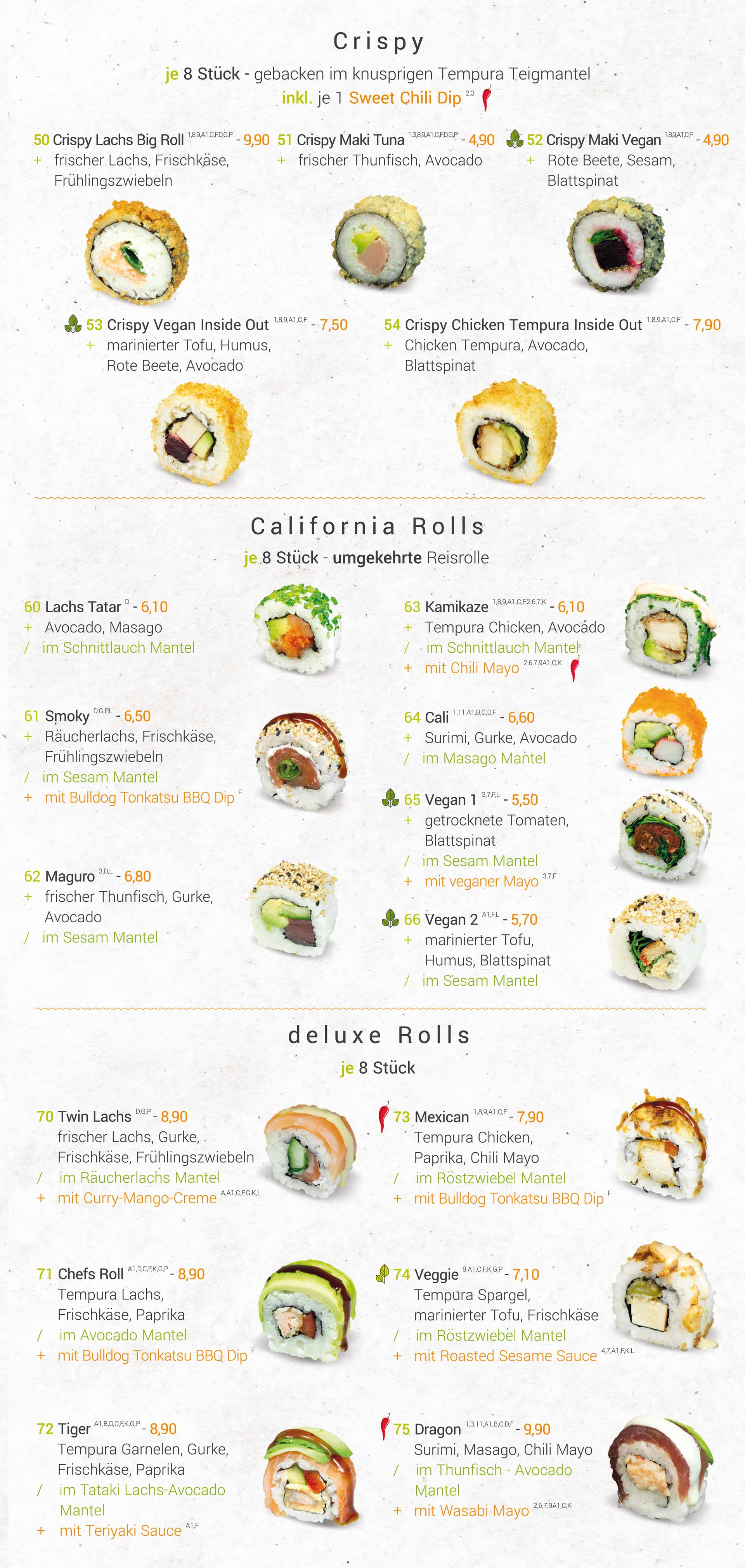 Speisekarte SUSHIdeluxe🥢